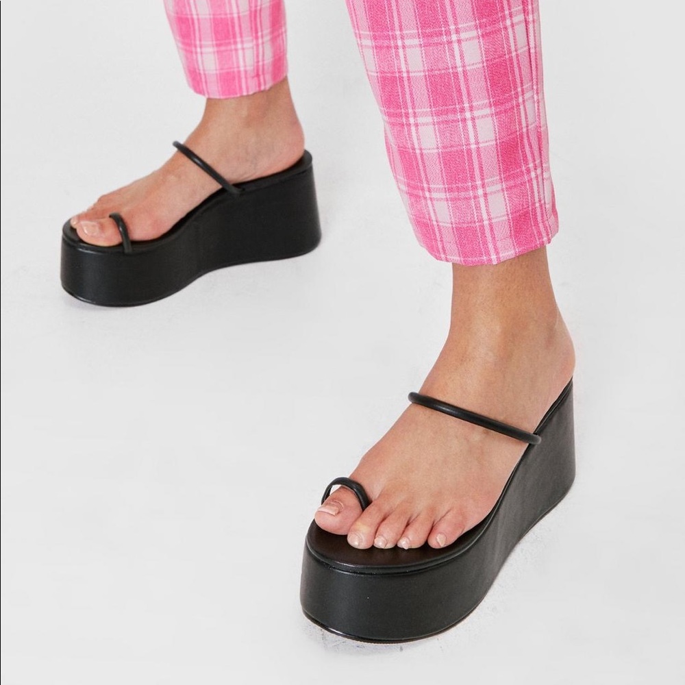 COPY - NastyGal Faux leather  Flatform sandals
